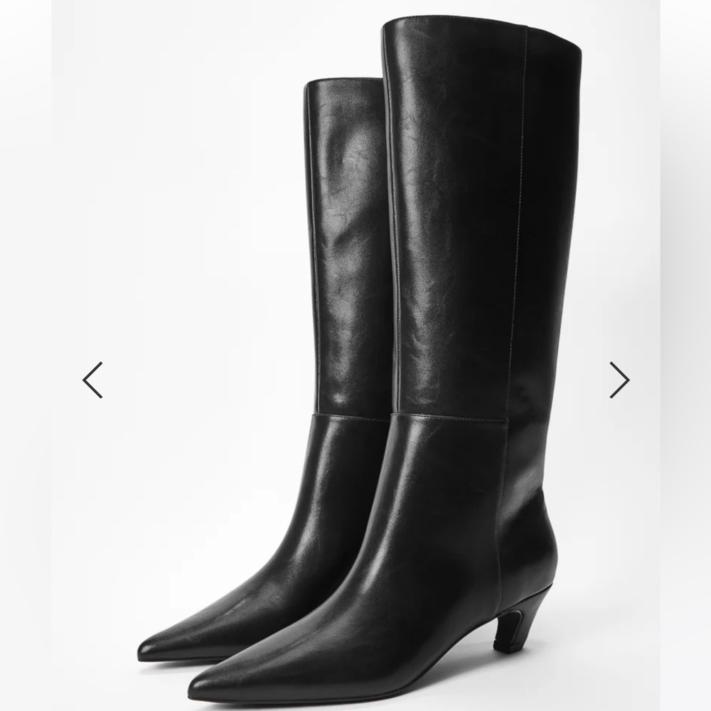 Black Kitten Heel Boots